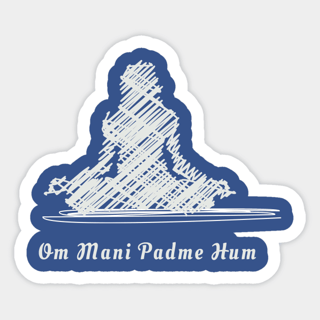 Meditation Sanskrit Buddhist Mantra Om Mani Padme Hum Sticker by kat2016